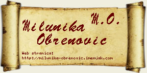 Milunika Obrenović vizit kartica